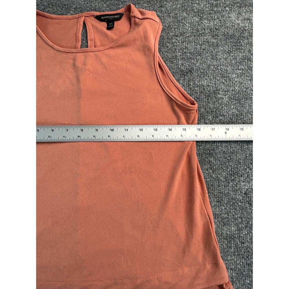 Banana Republic W XS Sleeveless Blouse Rust Orange High Low Layered Hem Back - Picture 3 of 5